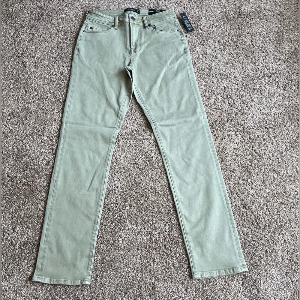 Liverpool Men's Pale Green Regent Relaxed Fit Straight Jeans NEW 30 Fall Color
